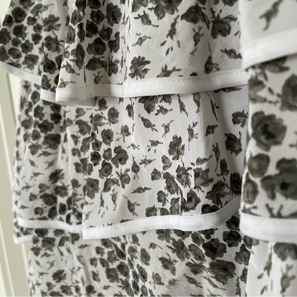 Club Monaco silk gray floral tiered skirt - Picture 8 of 11